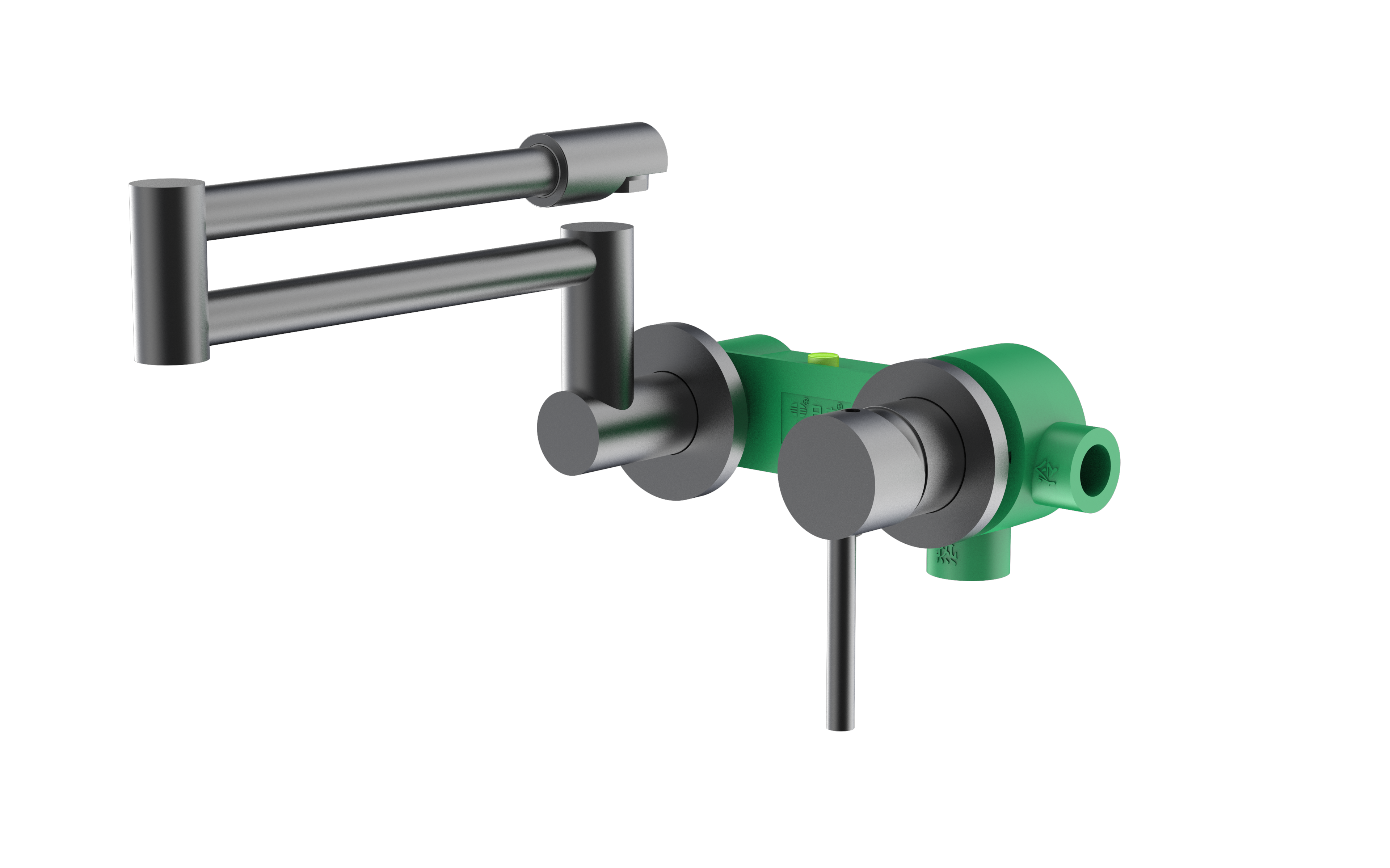 PPR暗装厨房折叠混合龙头RF94191Q（DN20）（枪灰）（绿）